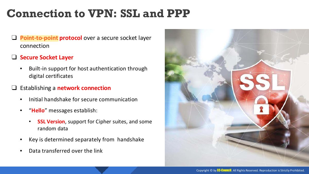 Slide 34: Connection to VPN: SSL and PPP