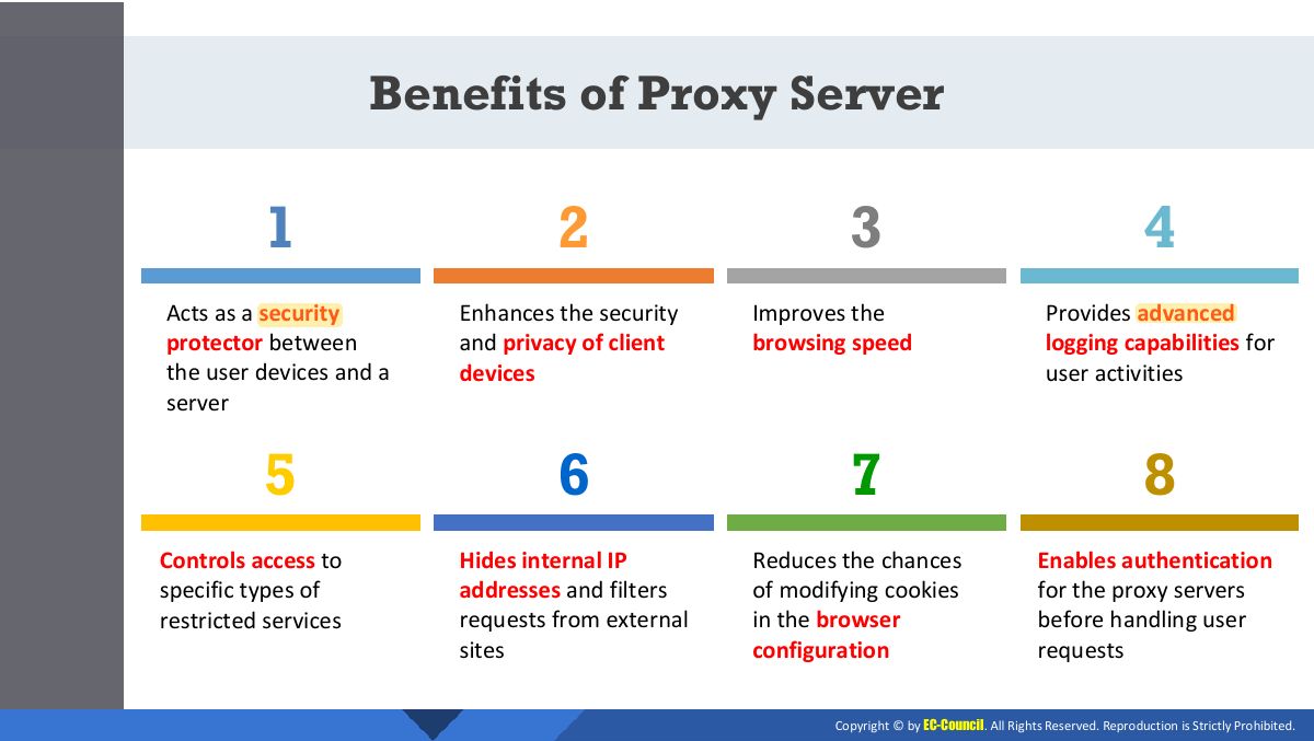 Slide 9: Benefits of Proxy Server