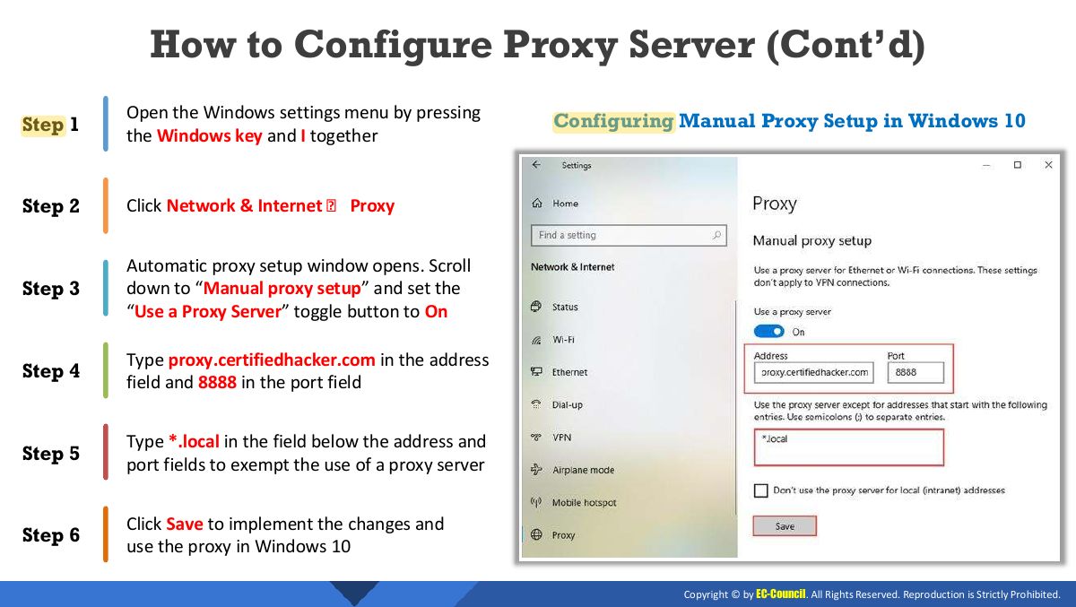 Slide 20: How to Configure Proxy Server (Cont’d)