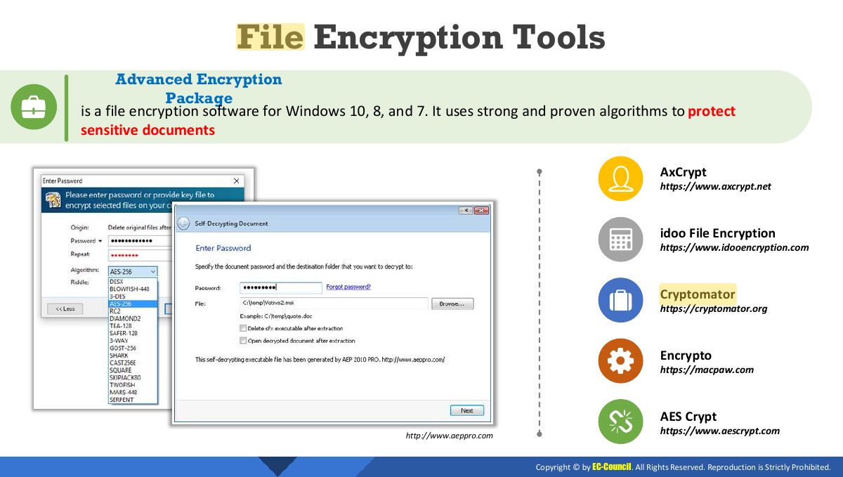 Slide 14: File Encryption Tools