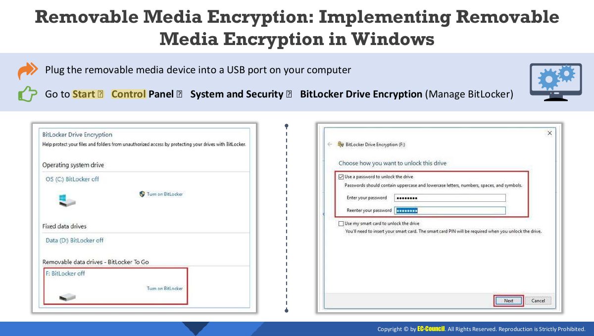 Slide 15: Removable Media Encryption: Implementing Removable Media Encryption in Windows