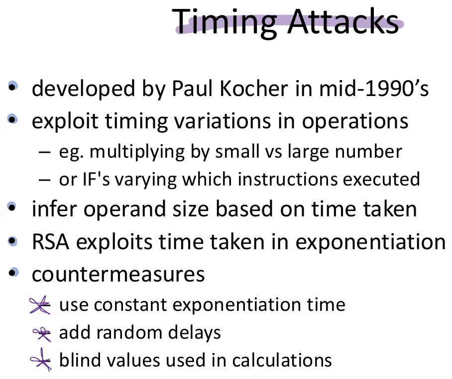 Timing attacks.