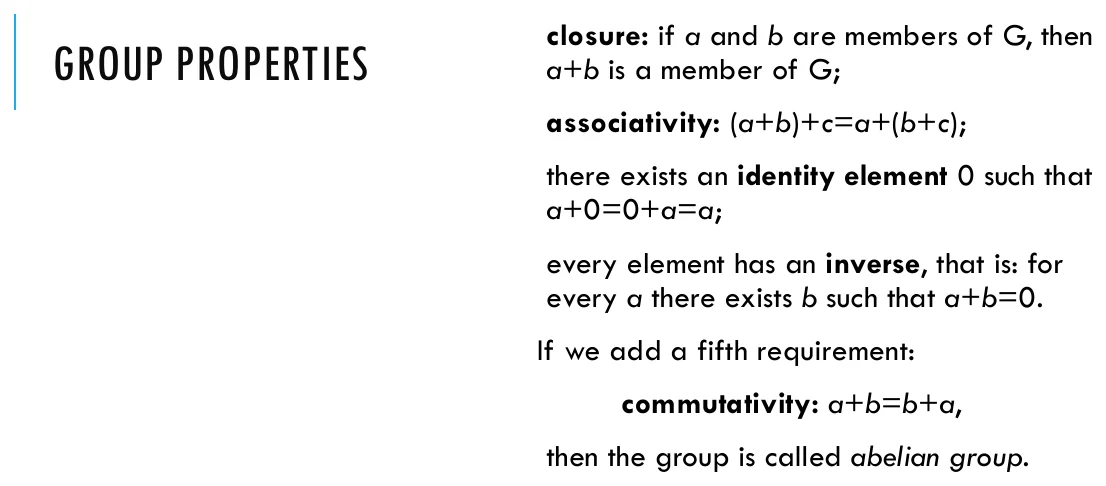 Group properties.