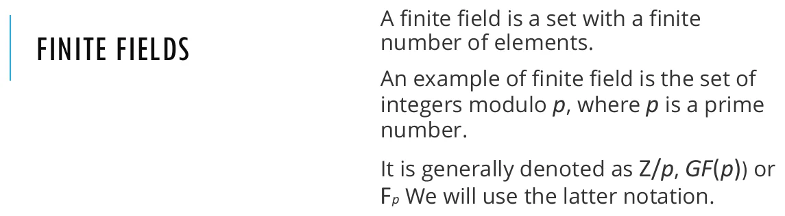 Finite fields.