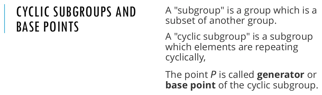 Cyclic subgroups and base points.