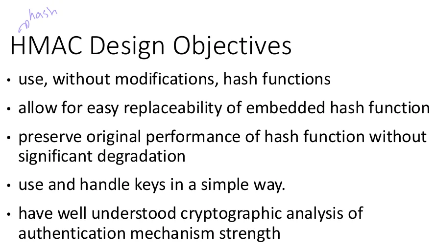 HMAC design objectives.