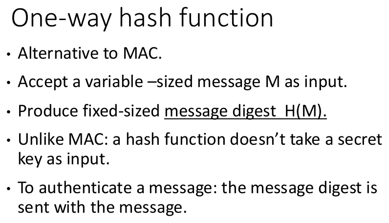 The one-way hash function.