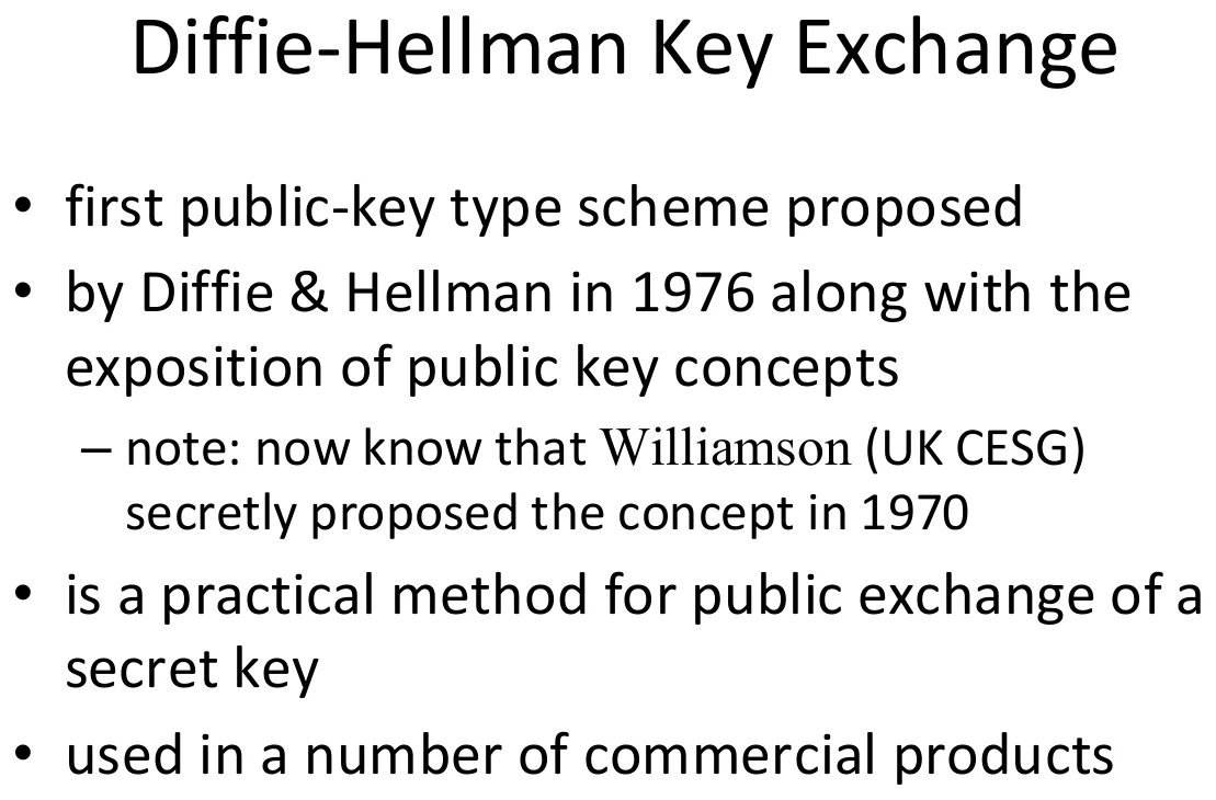 Diffie-Hellman key exchange.