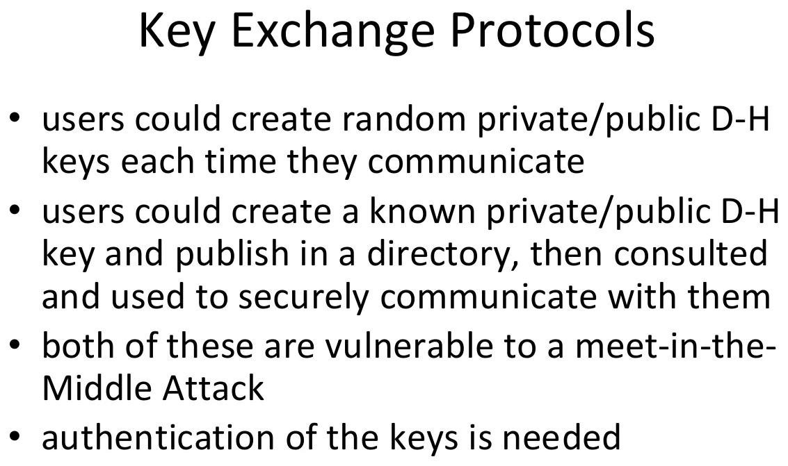 Key exchange protocols.