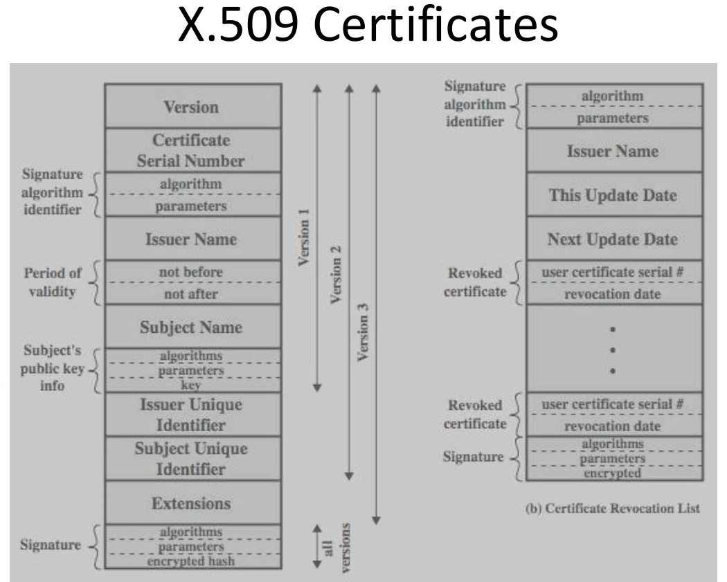 The X.509 certificate structure.