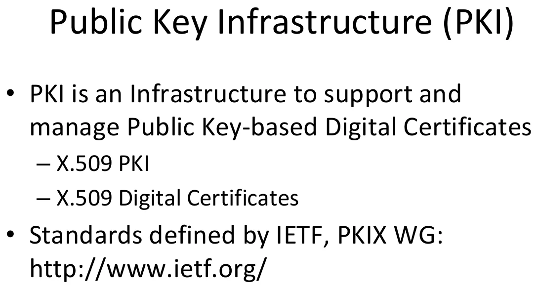 Public key infrastructure (PKI).
