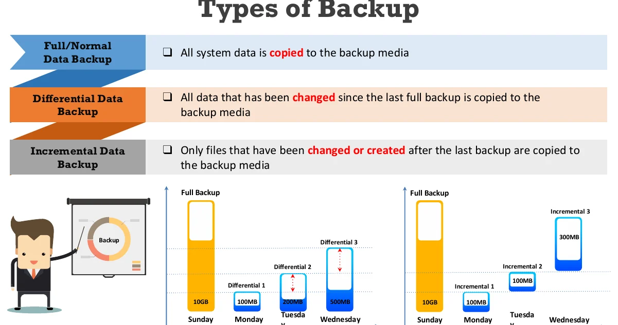 The types of backup.