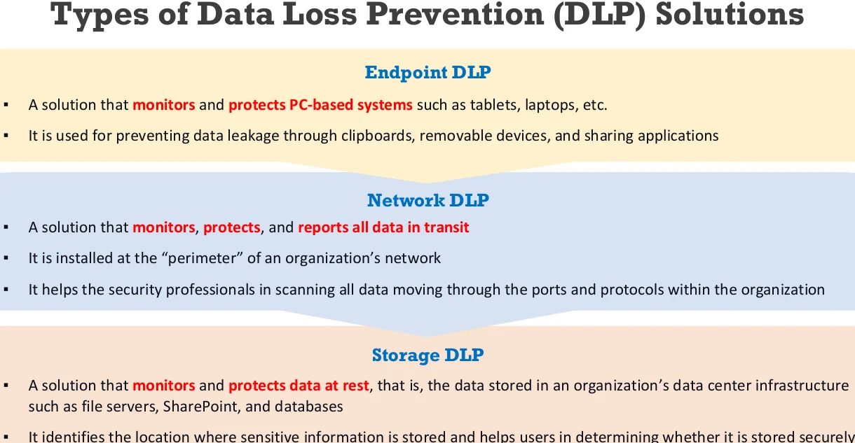 The types of DLP solution.
