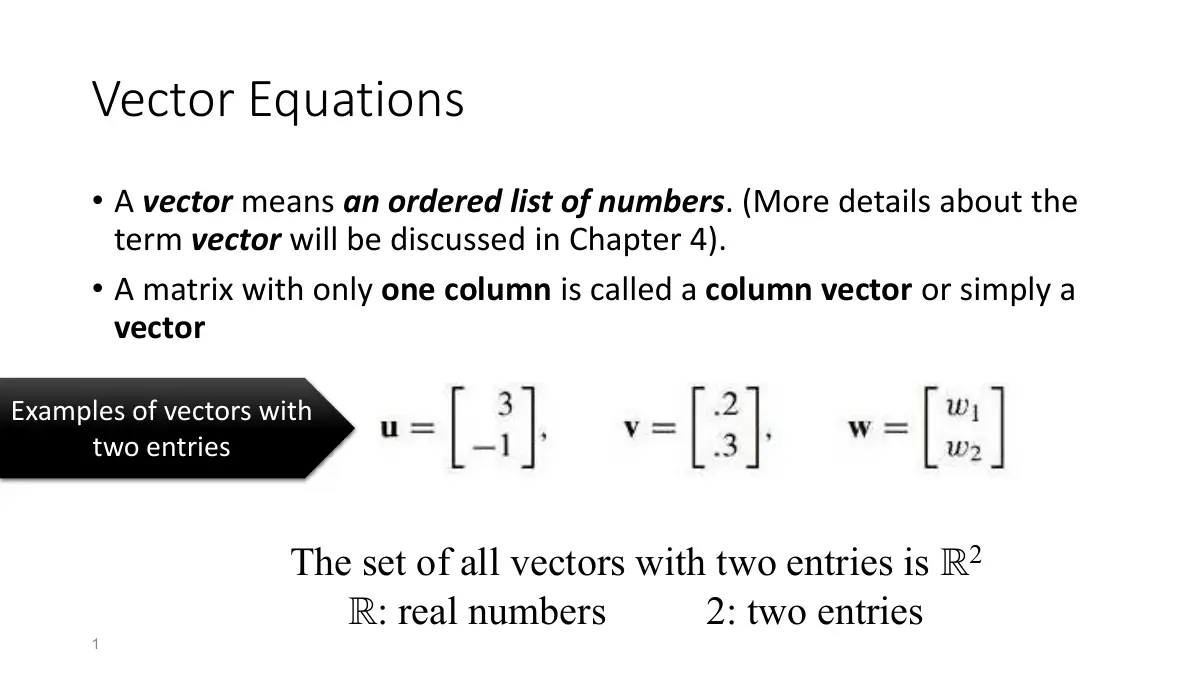 Slide 1: Vector Equations