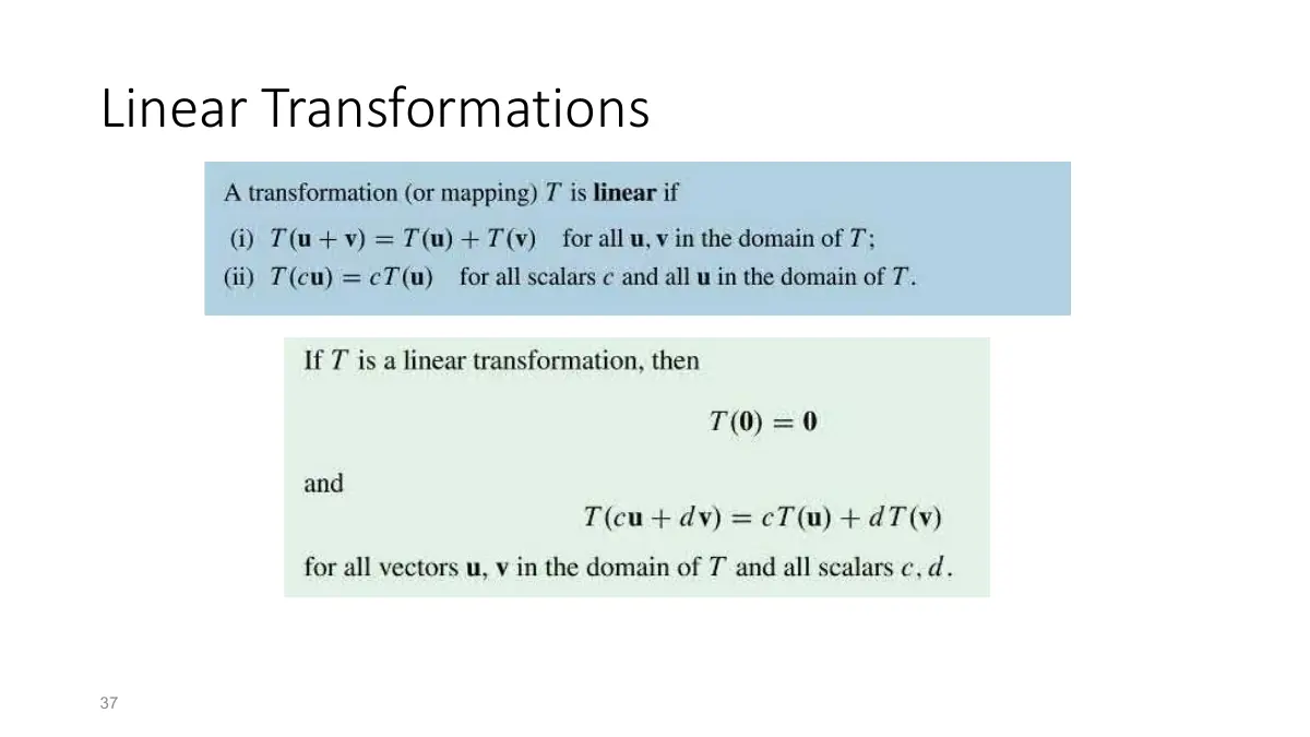 Slide 12: Linear Transformations