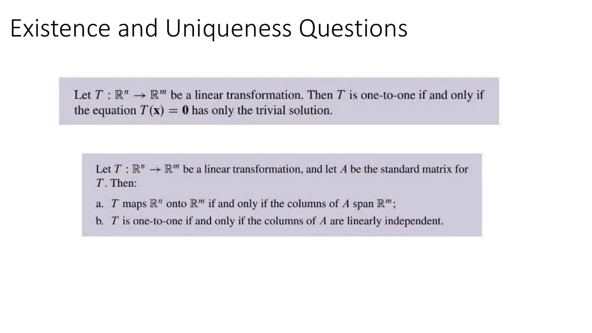 Slide 28: Existence and Uniqueness Questions