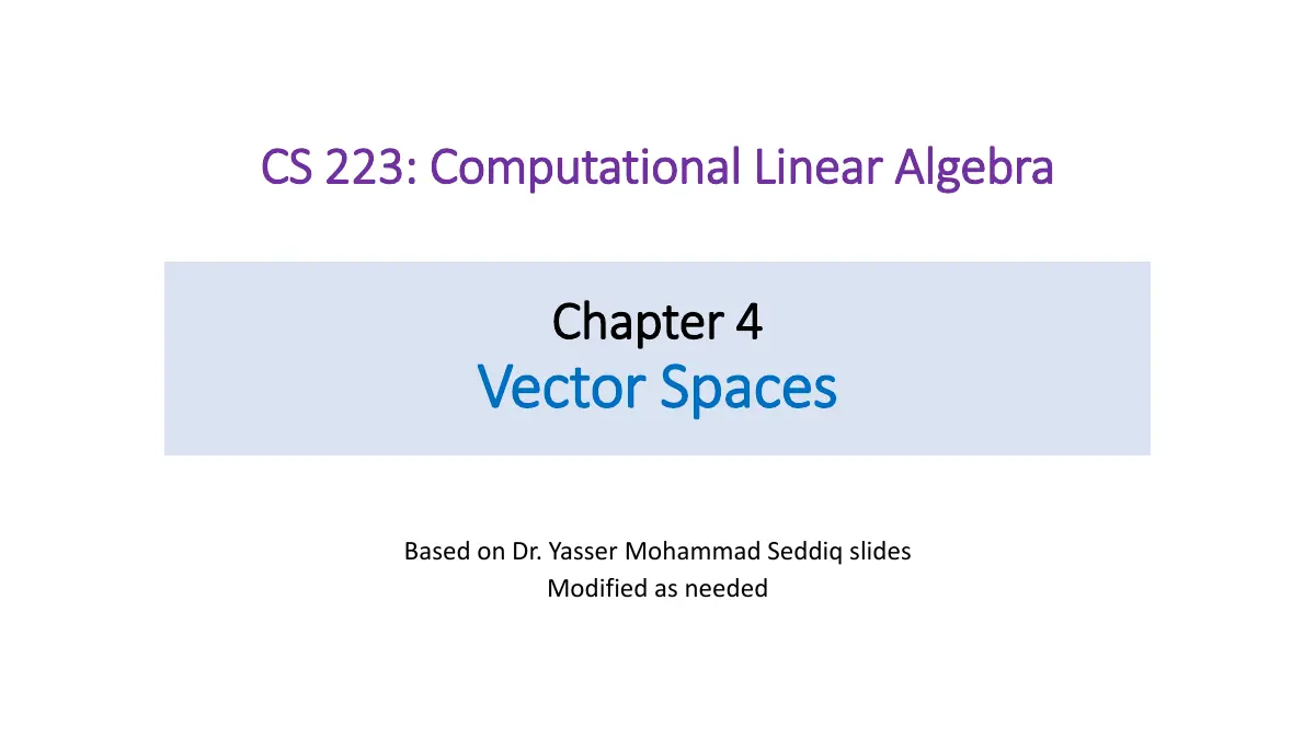 Slide 1: CS 223: Computational Linear Algebra