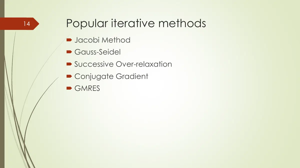 Slide 14: Popular iterative methods