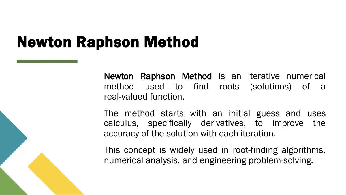 Slide 2: Newton Raphson Method