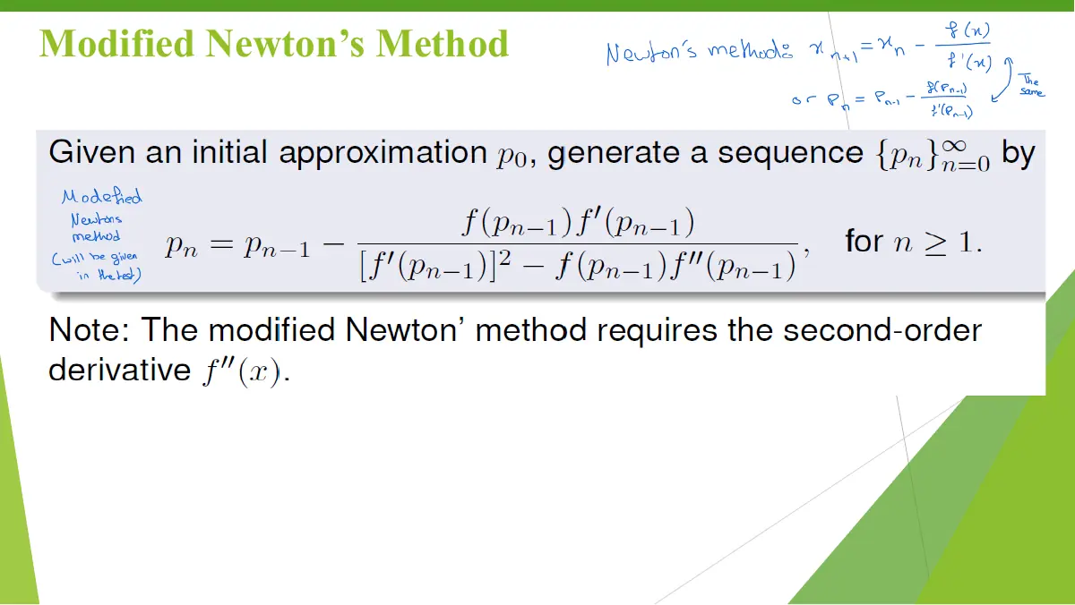 Slide 12: Modified N ewton’s Method