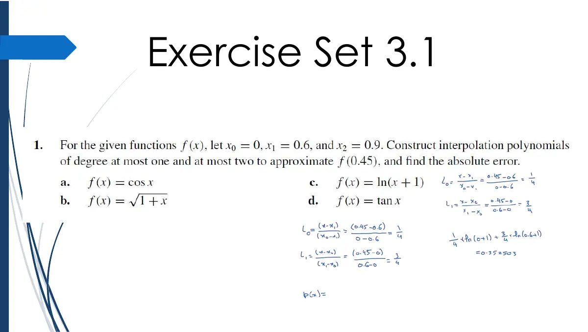 Slide 10: Exercise Set 3.1