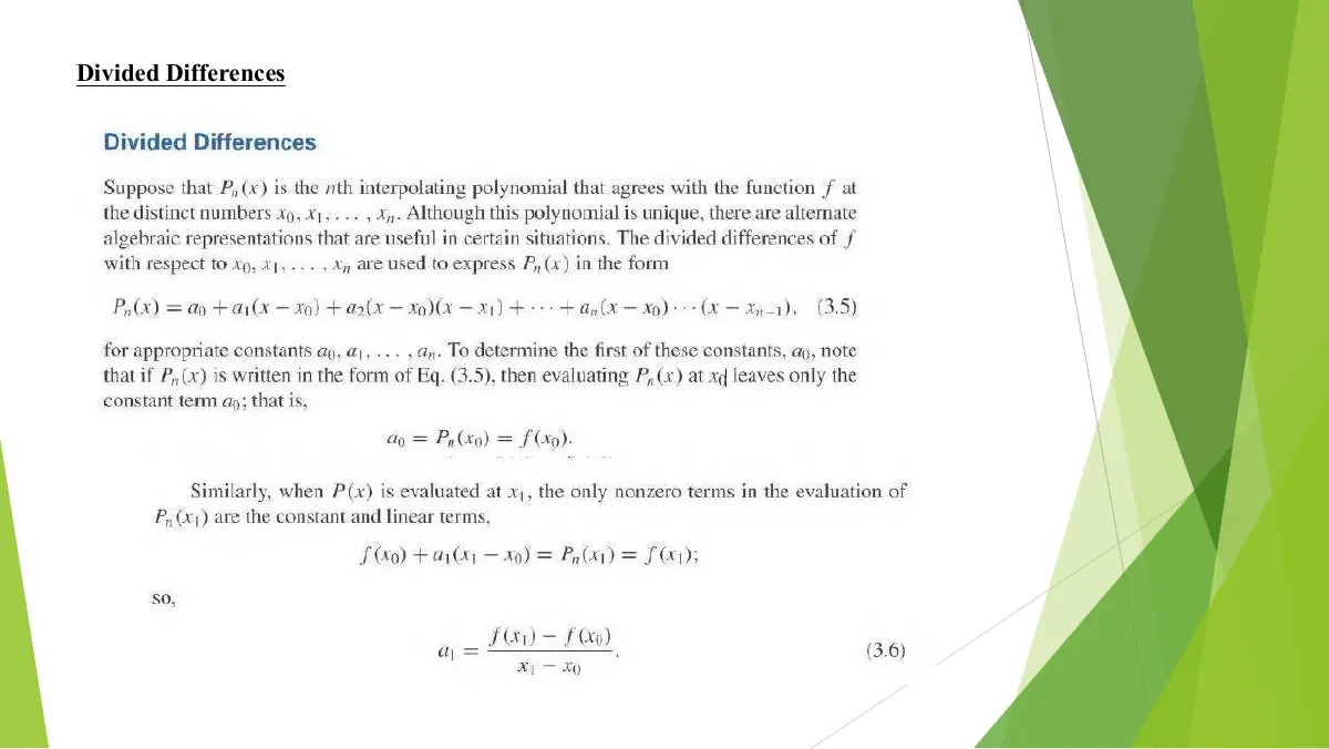 Slide 2: Divided Differences