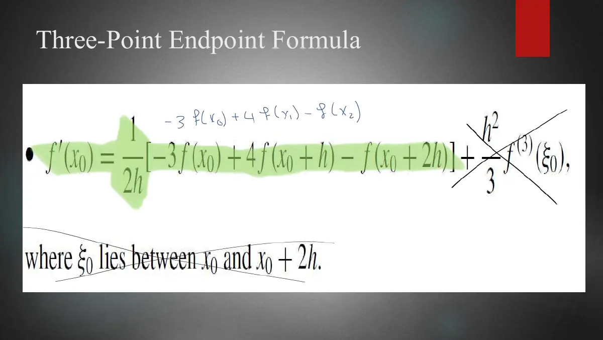 Slide 3: Three-Point Endpoint Formula