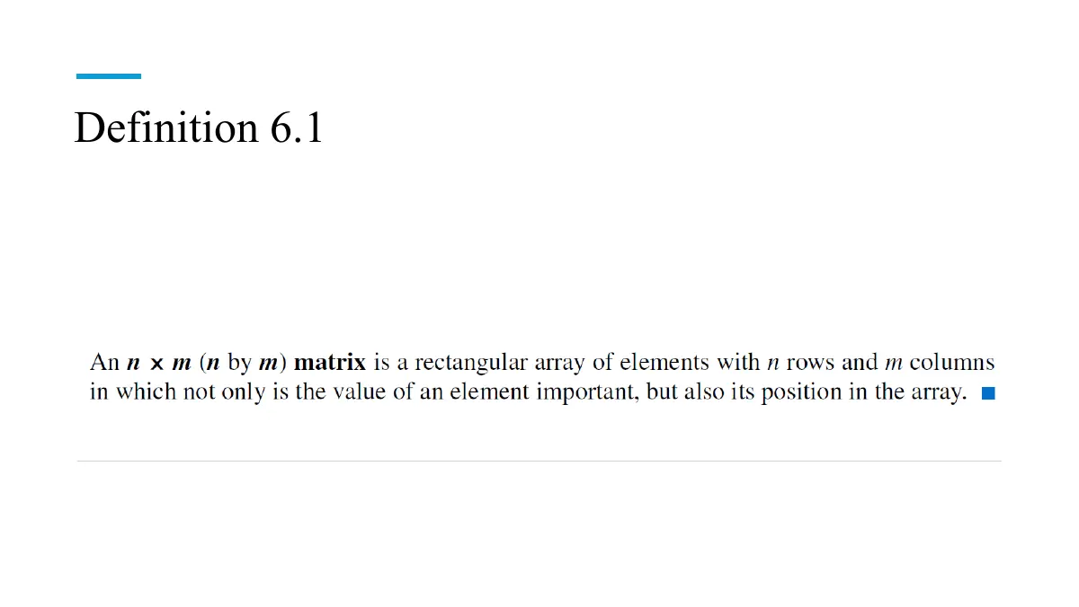 Slide 1: Definition 6.1