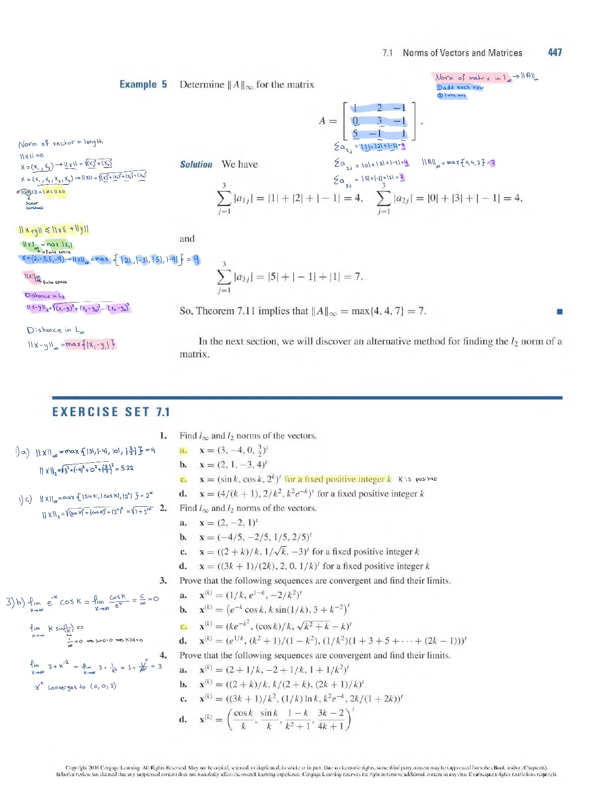 Slide 2: 7.1 Norms of Vectors and Matrices 447