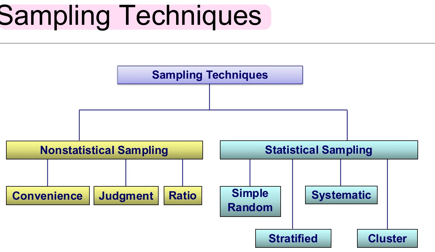 Sampling techniques: nonstatistical and statistical.
