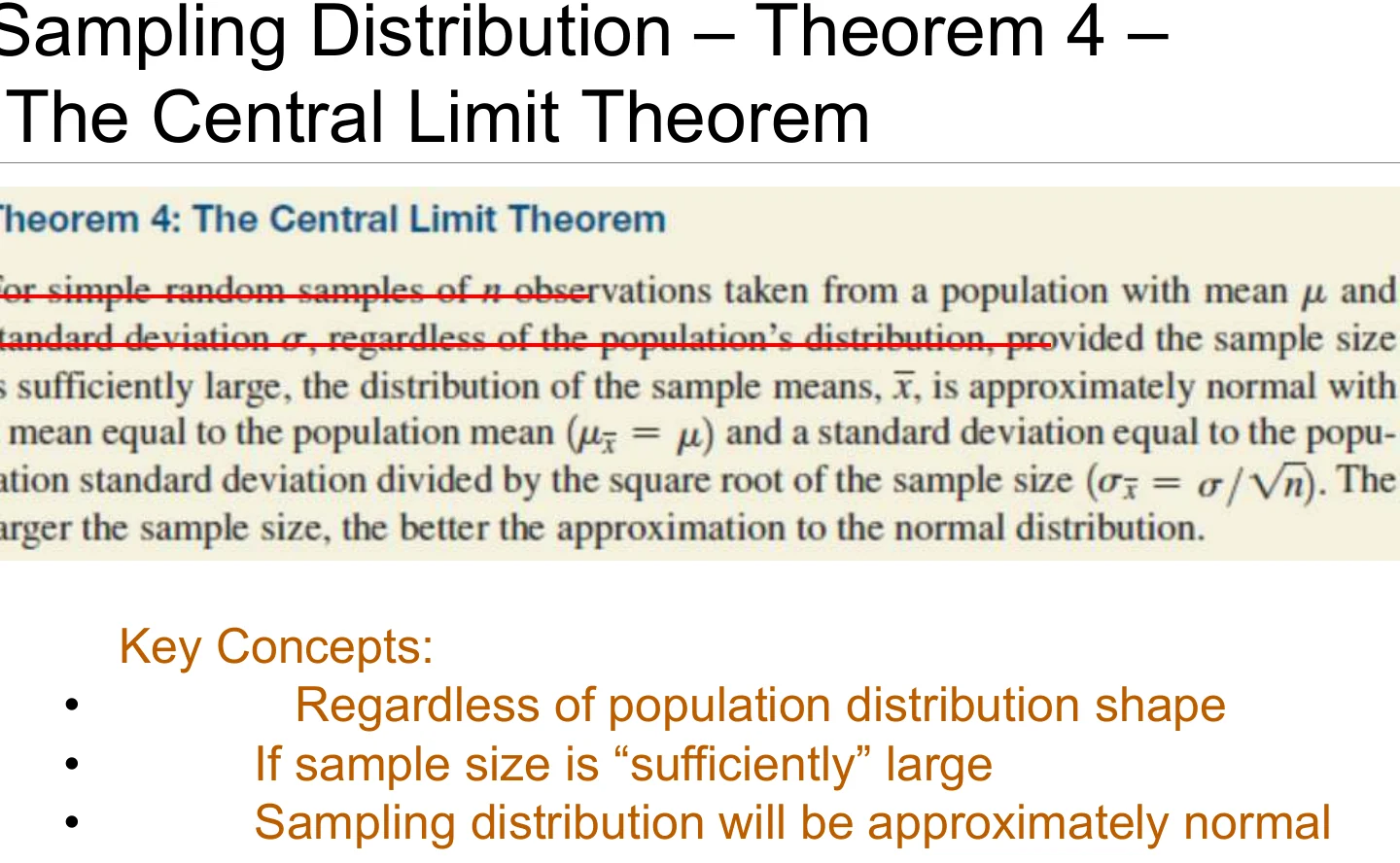 Theorem 4: the Central Limit Theorem.