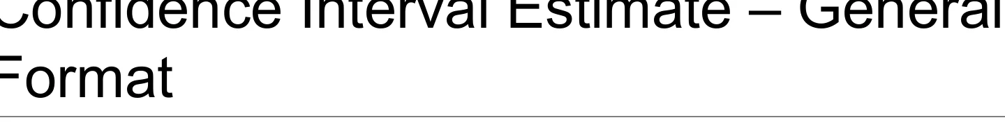 The general format of a confidence interval estimate.