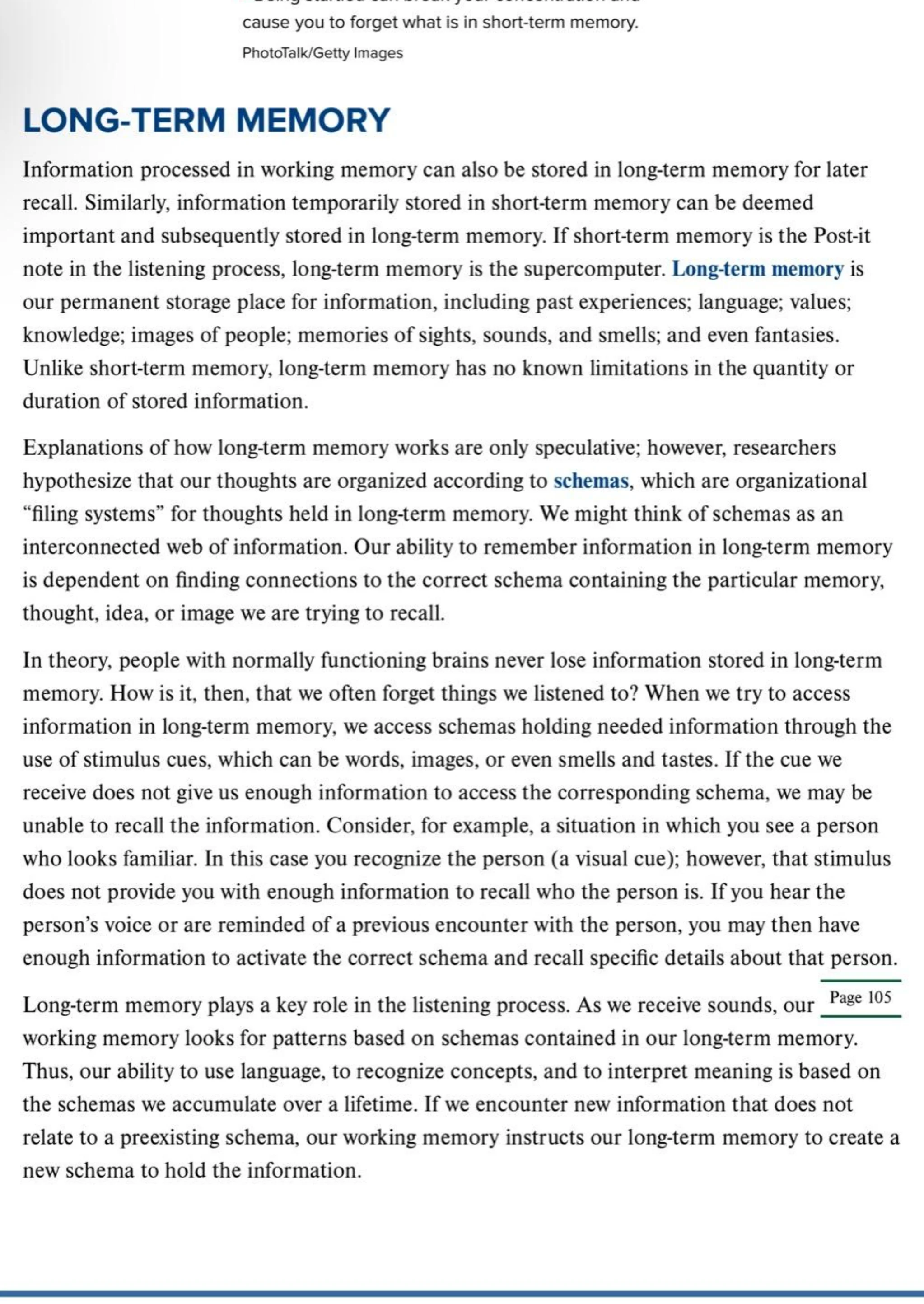 Long-term memory in listening.