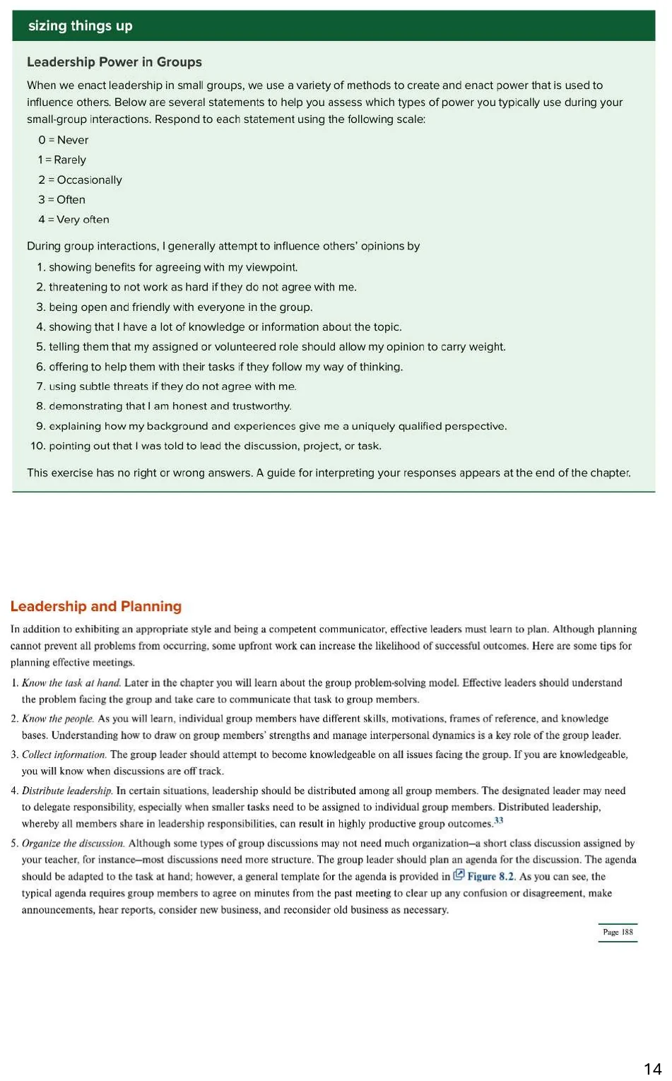 Leadership styles in small groups.