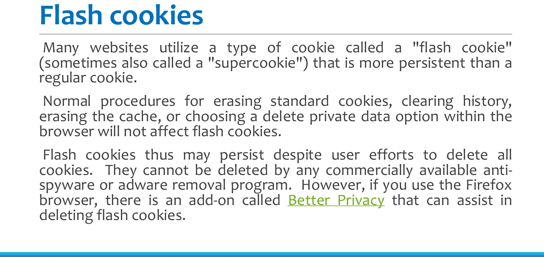 Flash cookies.