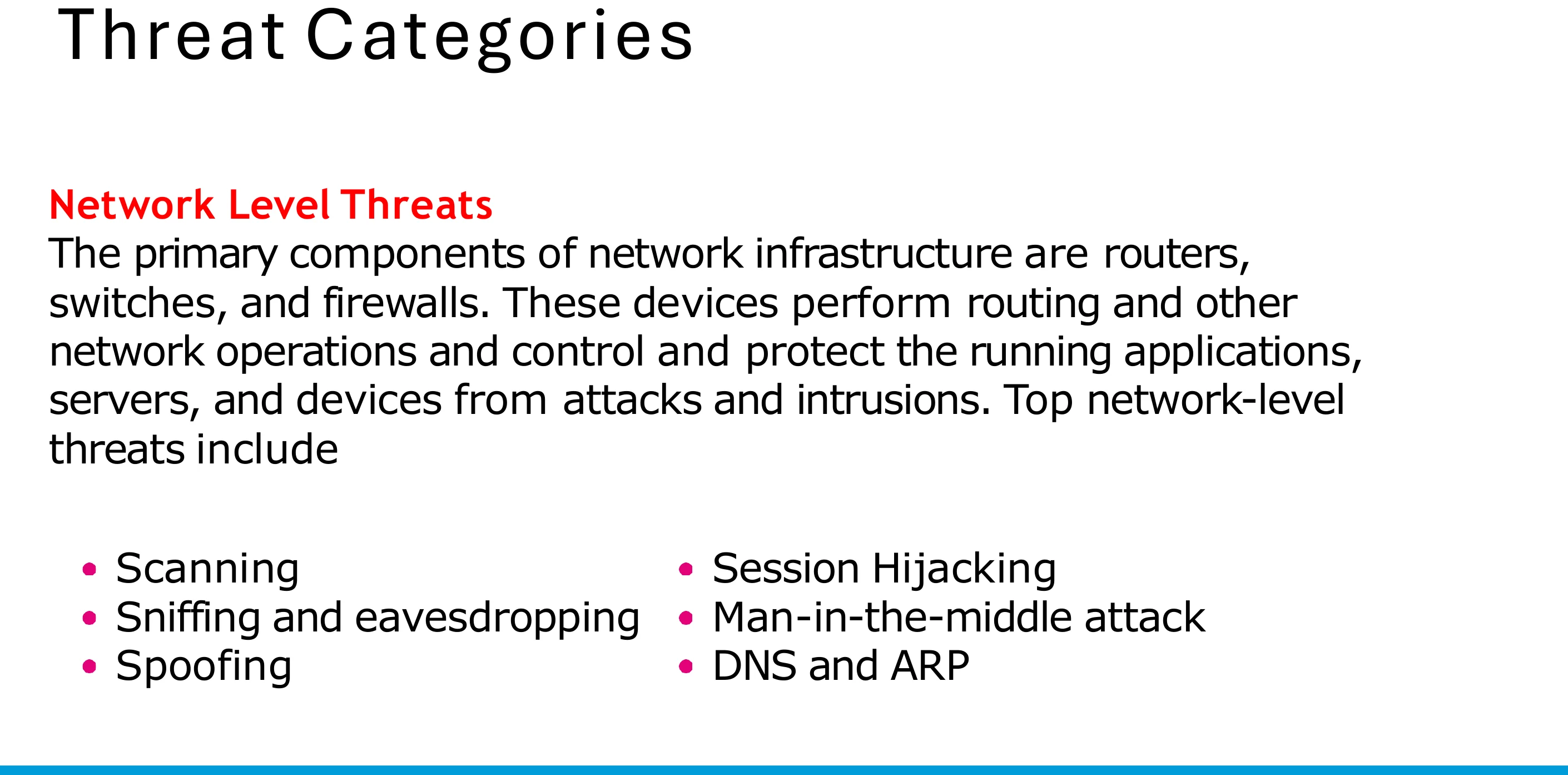Network level threats.