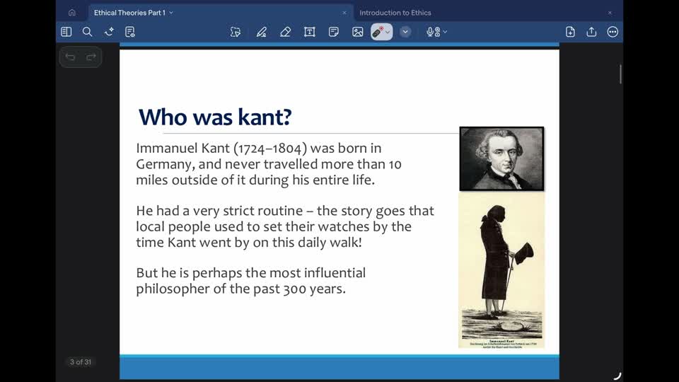 Slide from the Kantianism — Part 1 recording