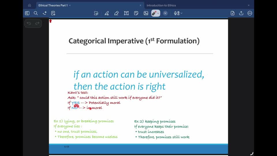 Slide from the Kantianism — Part 2 recording