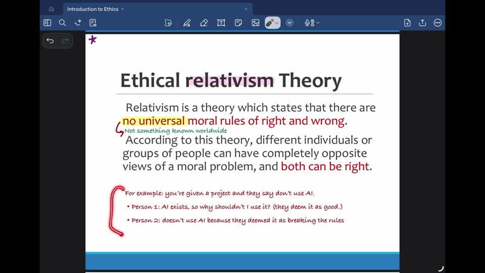 Slide from the Moral Systems, Ethical Concepts, and Theories — Part 3 recording