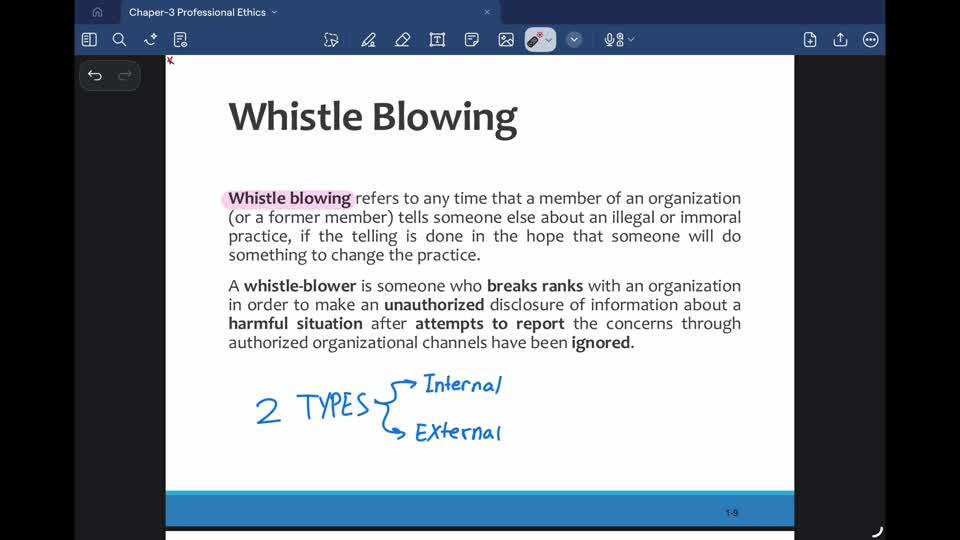Slide from the Professional Ethics — Part 2 recording