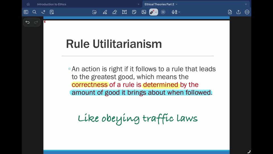 Slide from the Utilitarianism — Part 2 recording