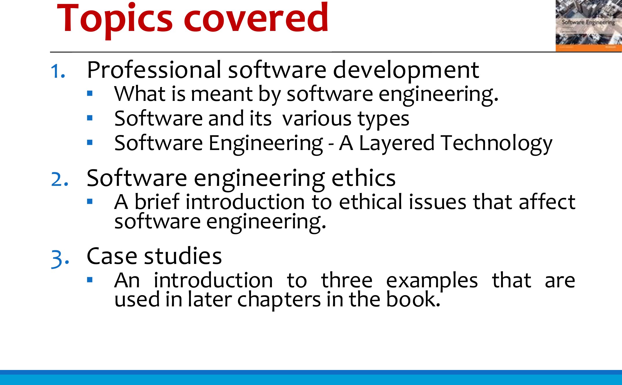 Topics covered