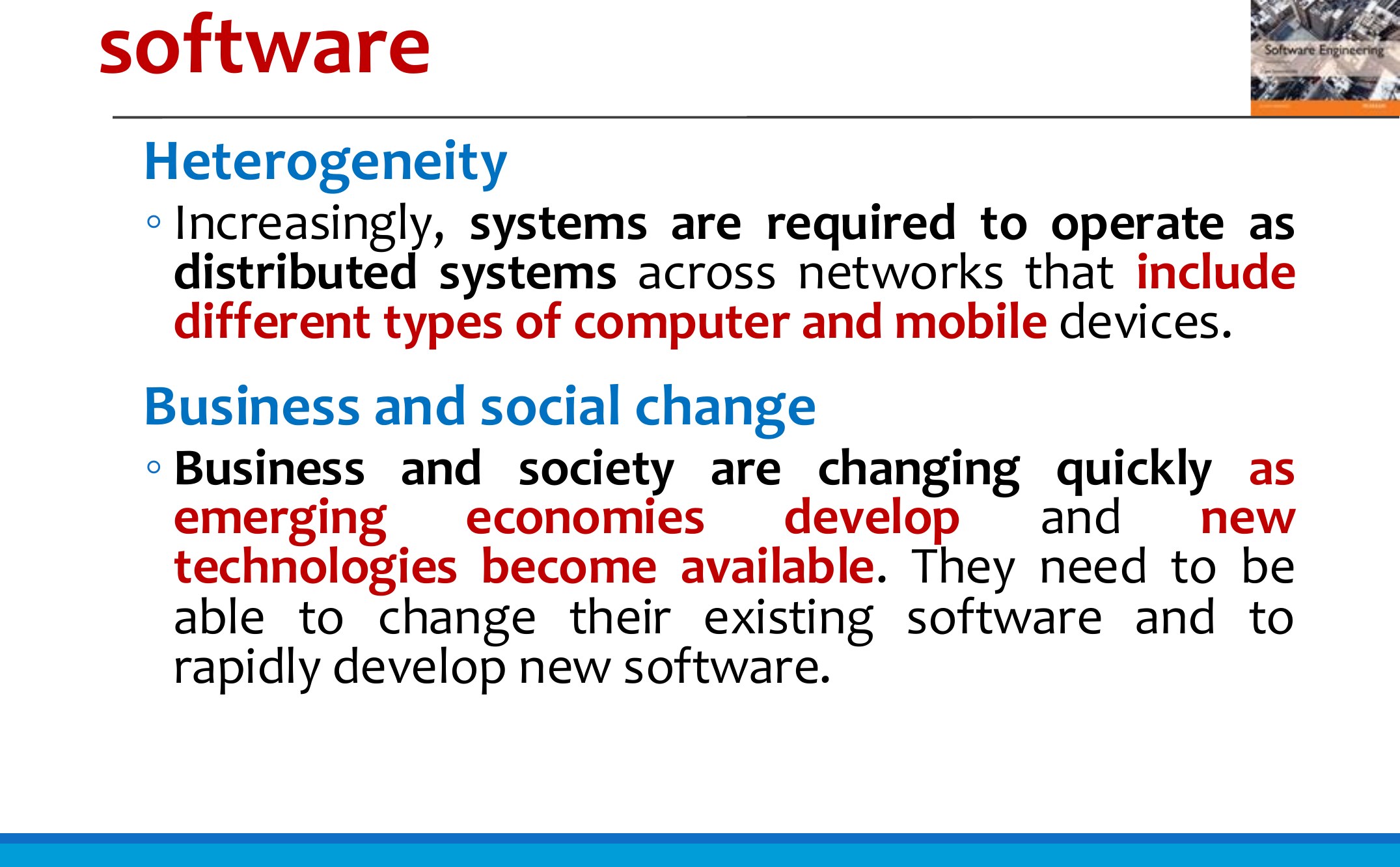 General issues that affect software