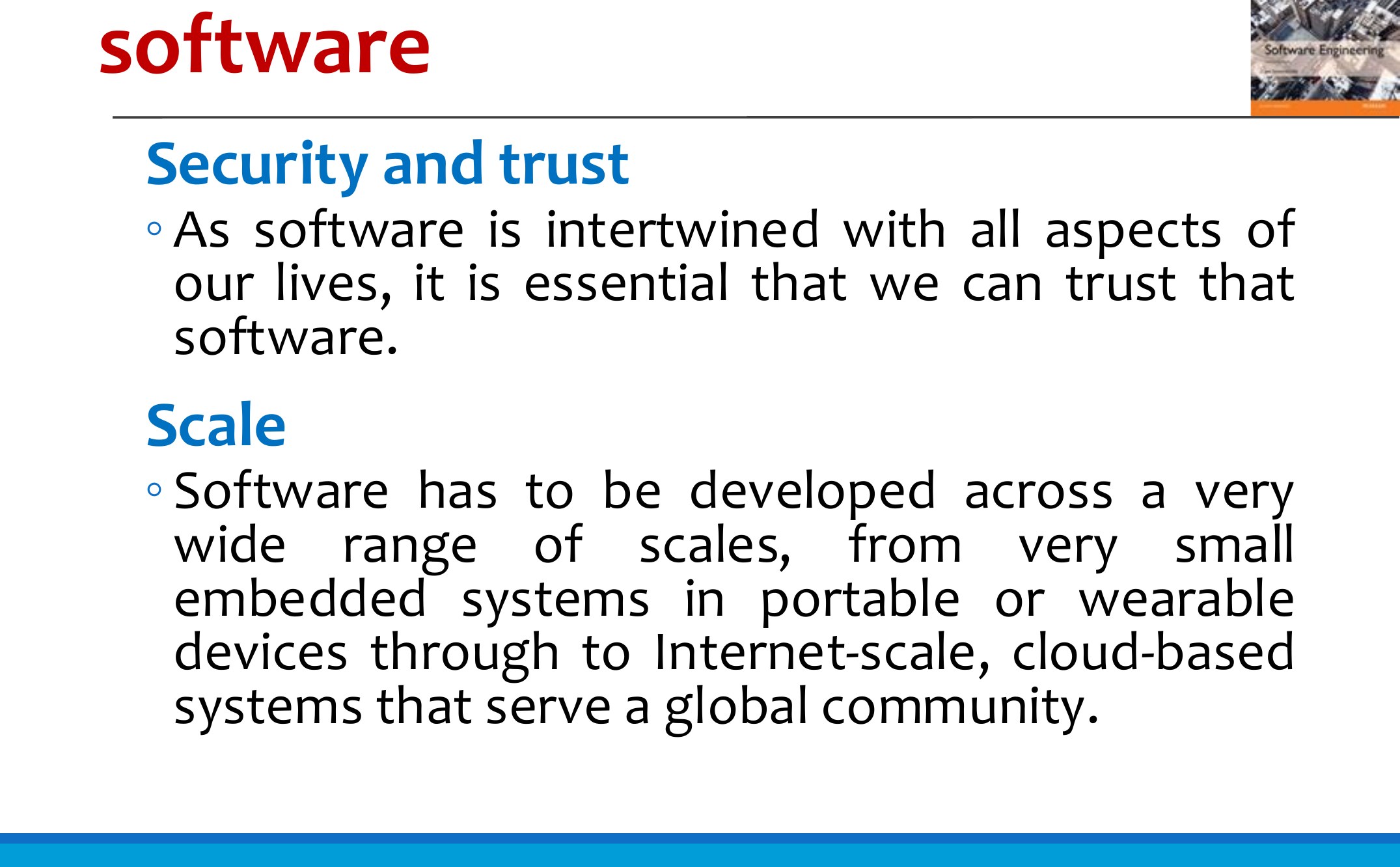 General issues that affect software
