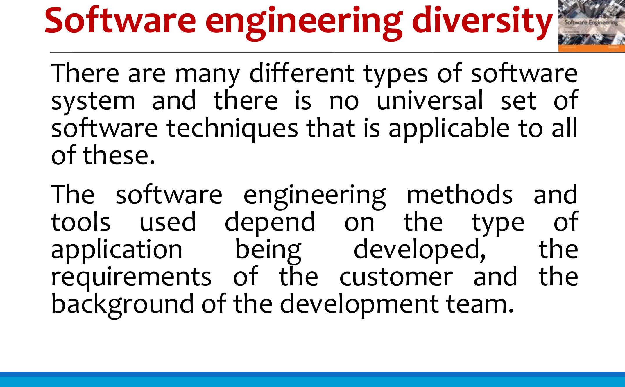 Software engineering diversity