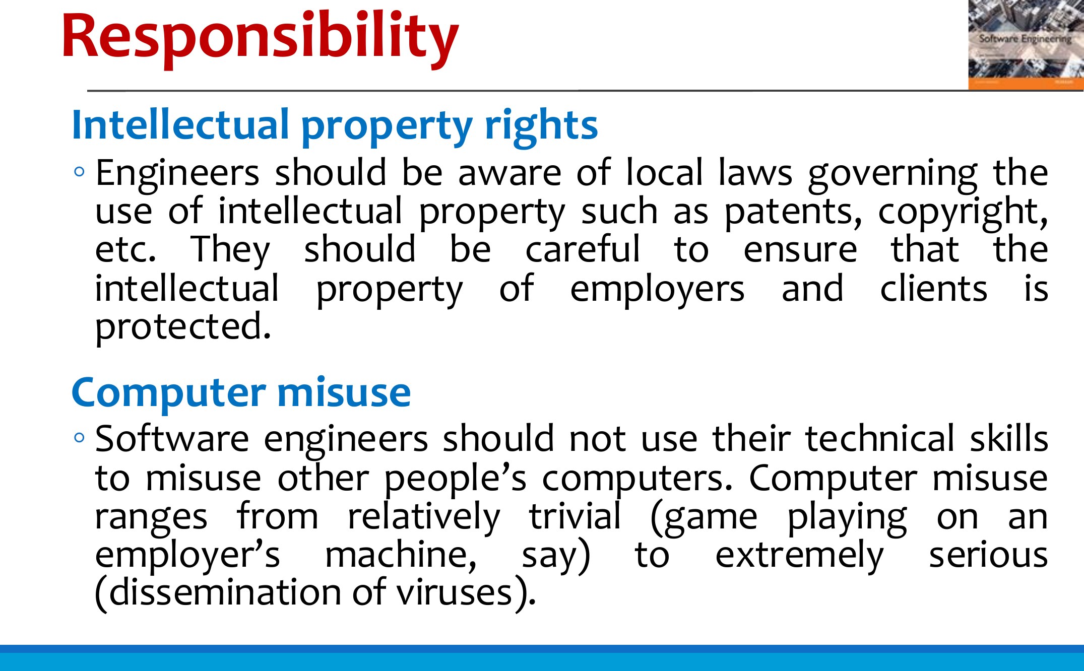 Issues of Professional Responsibility