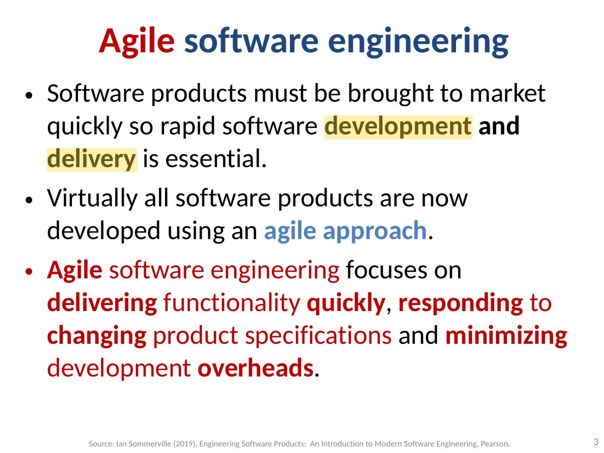Slide 3: Agile software engineering