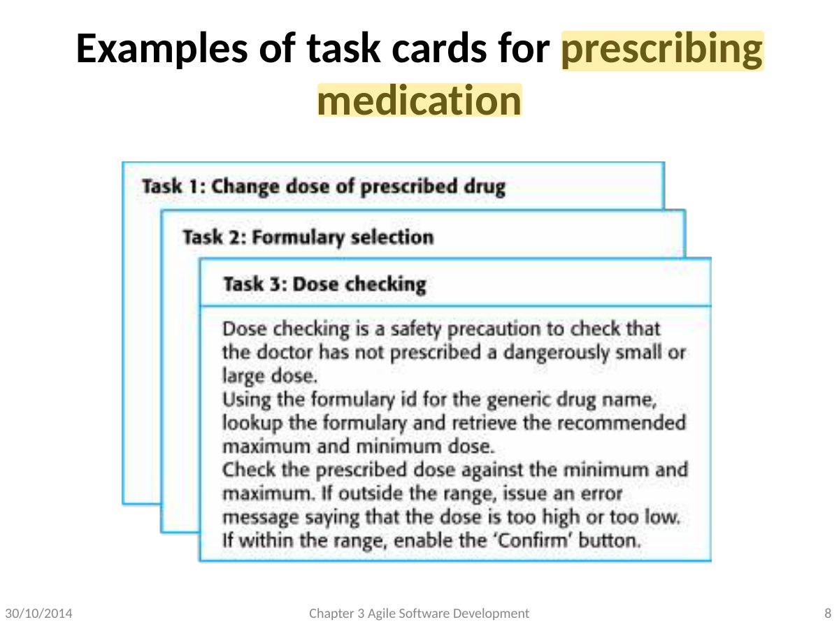 Slide 8: Examples of task cards for prescribing medication