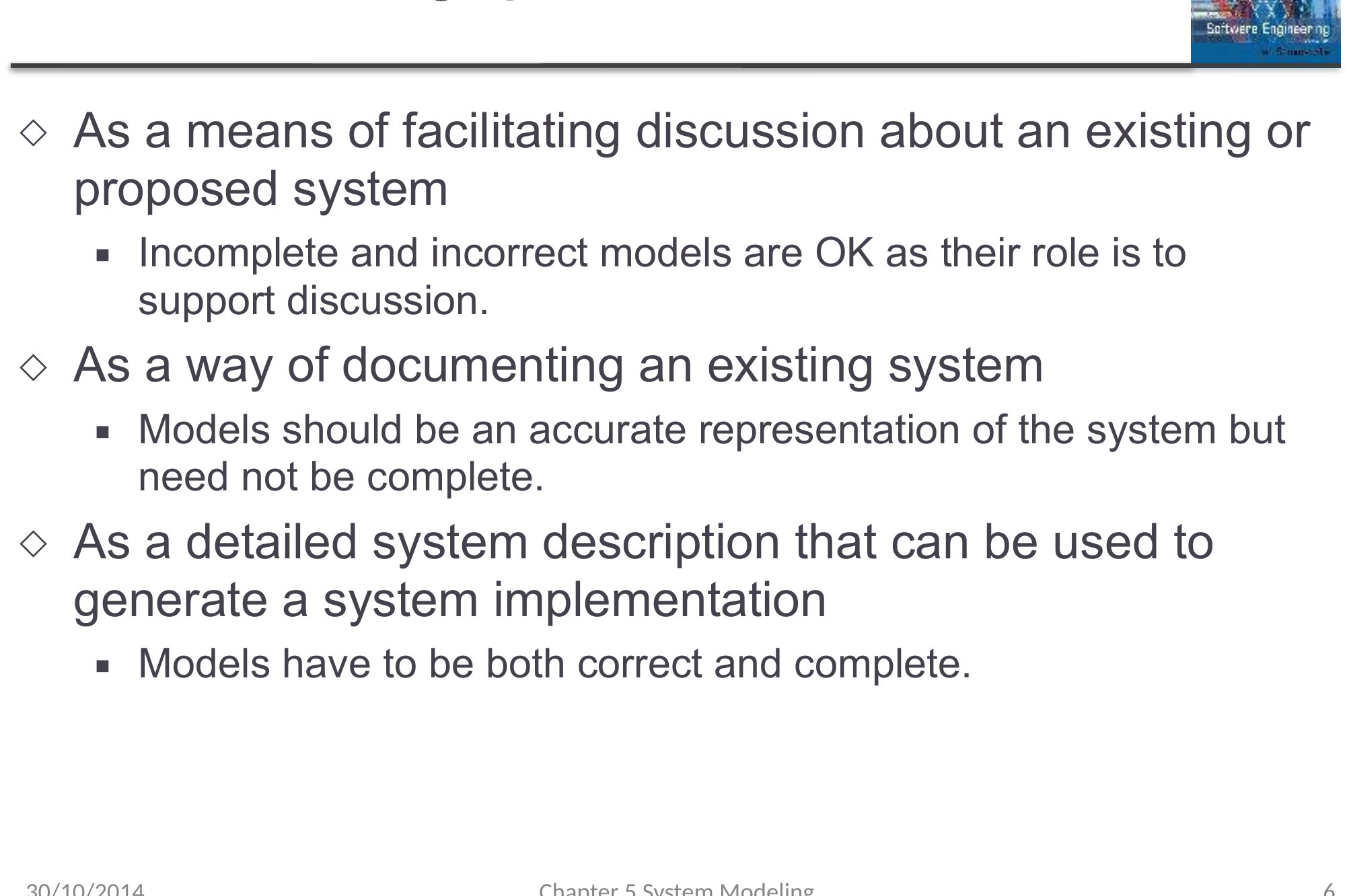 Different Uses of graphical models