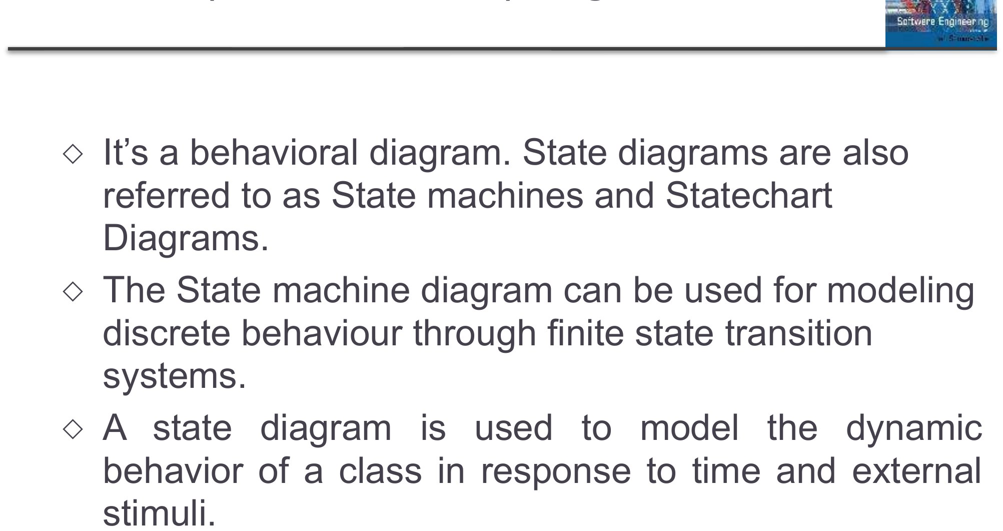 Statechart (or state Machine) Diagram